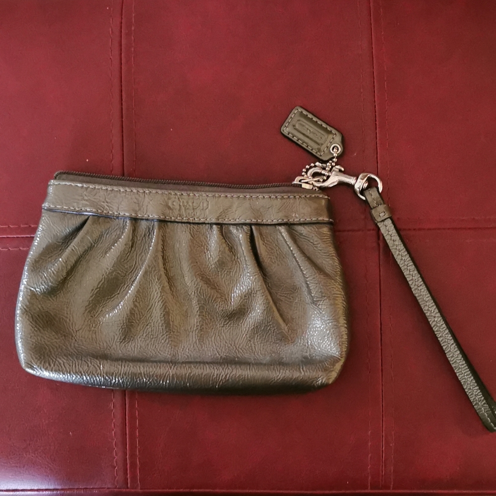 COACH Gray wristlet
